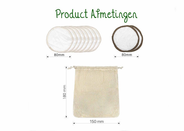 10x Wasbare Wattenschijfjes (8x Dagelijks 2x Scrub) (kopie) - Speeltastisch l Ecotastisch