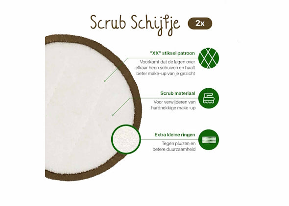 10x Wasbare Wattenschijfjes (8x Dagelijks 2x Scrub) (kopie) - Speeltastisch l Ecotastisch