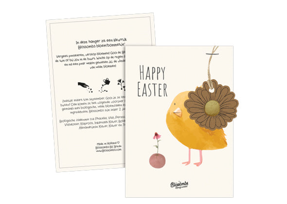 Kaart met hanger (1 Blossomb) - Pasen - Speeltastisch l Ecotastisch