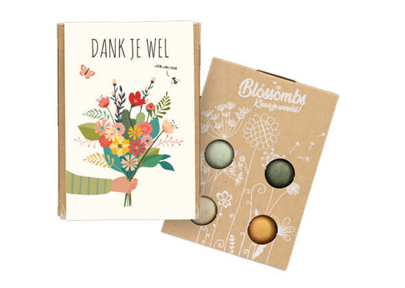 Giftbox Mini (4 Blossombs) - Dank je wel - Speeltastisch l Ecotastisch