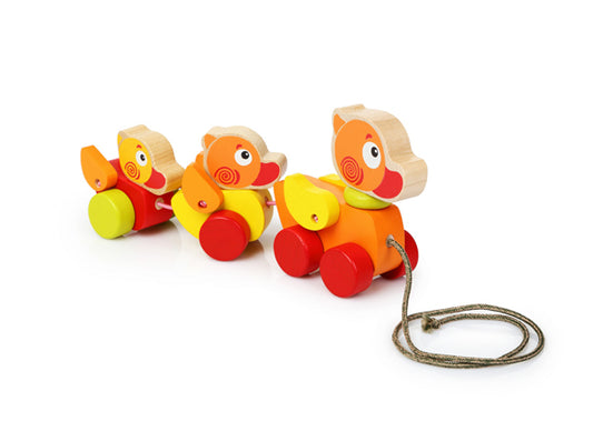 Cubika Houten Trekfiguur Eendjes