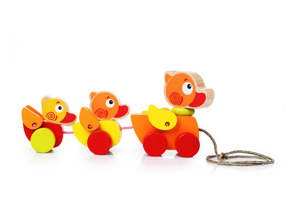 Cubika Houten Trekfiguur Eendjes