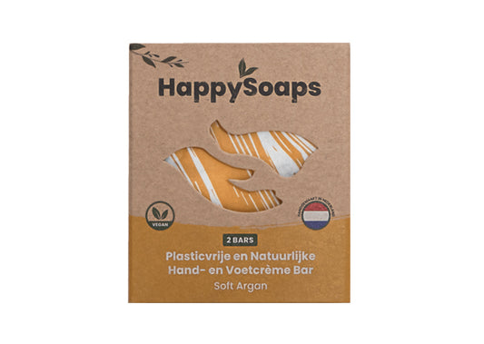 Happy Soaps Hand en Voetcreme Bar - Soft Argan
