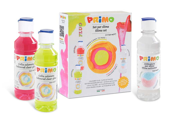 Slijmset Fluo 2 kleuren en activator - Speeltastisch l Ecotastisch