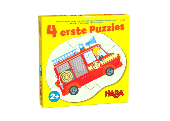 4 eerste puzzels - Hulpvoertuigen - Speeltastisch l Ecotastisch