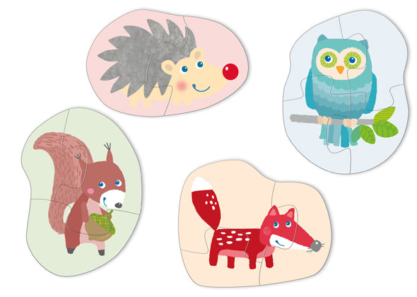 4 eerste puzzels - In het bos - Speeltastisch l Ecotastisch