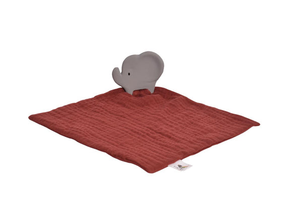 Tikiri Knuffeldoekje met bijtring Safari Olifant
