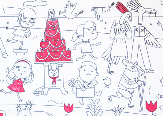 Makii Turbo brede kleurplaat - Parade