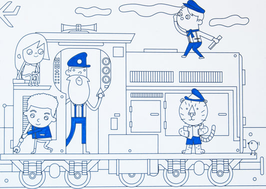 Makii Turbo brede kleurplaat - Trein