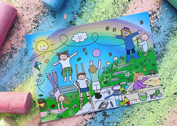 Unieke Postkaarten Postkaart Buitenspeelkindjes