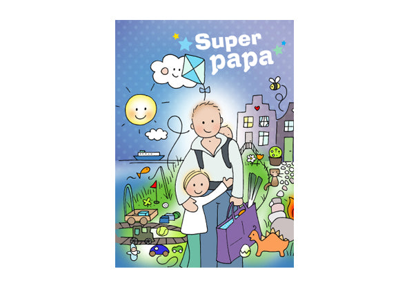 Postkaart Super Papa - Speeltastisch l Ecotastisch