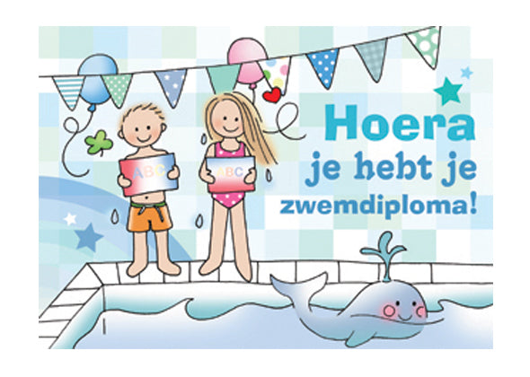 Postkaart Zwemdiploma