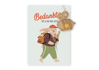 Blossombs Kaart met hanger (1 Blossomb) - Bedankt
