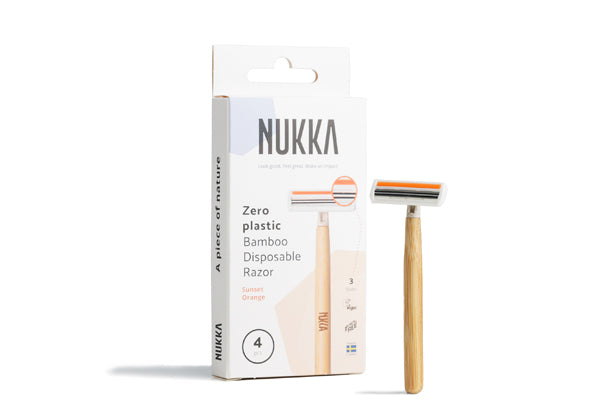 Nukka Bamboo Scheermesjes 4st Oranje (3 mesjes)