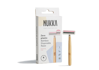 Sale Nukka Bamboo Scheermesjes 4st Roze (3 mesjes)