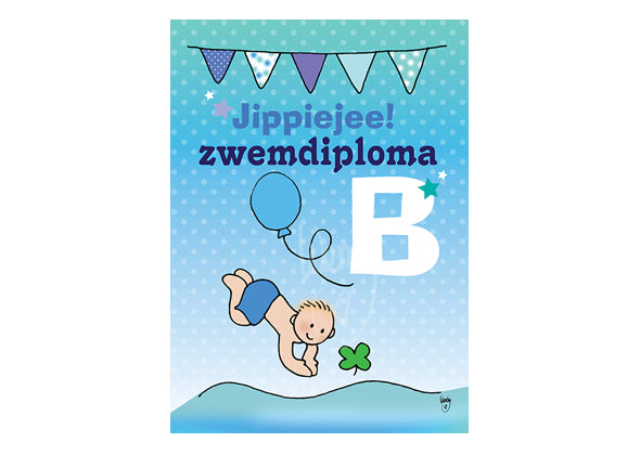 Postkaart Zwemdiploma B Jongen